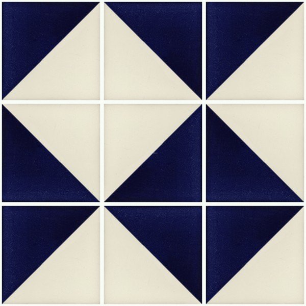 Mexican Ceramic Frost Proof Tiles  White Blue